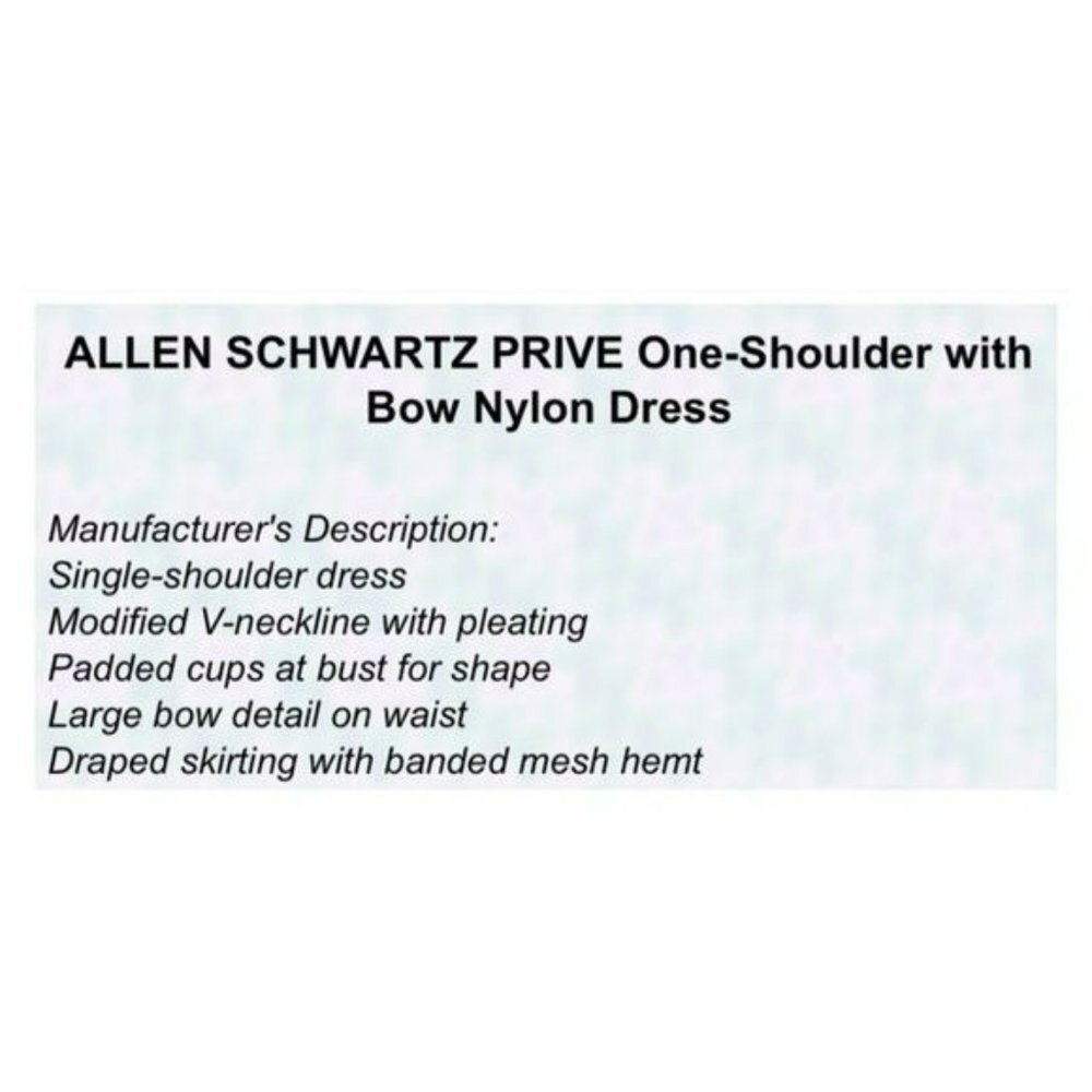 Allen Schwartz Prive One Shoulder Black Dress Size 6 - Picture 8 of 8